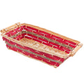 Cesto rettangolare in vimini con manici in legno, 55x38H13 cm (kit da 3)