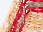 Cesto rettangolare in vimini naturale e rosso, 48x34H12 cm (kit da 5)