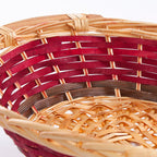 Cesto ovale in vimini rosso, 52x40H13 cm (kit da 3)