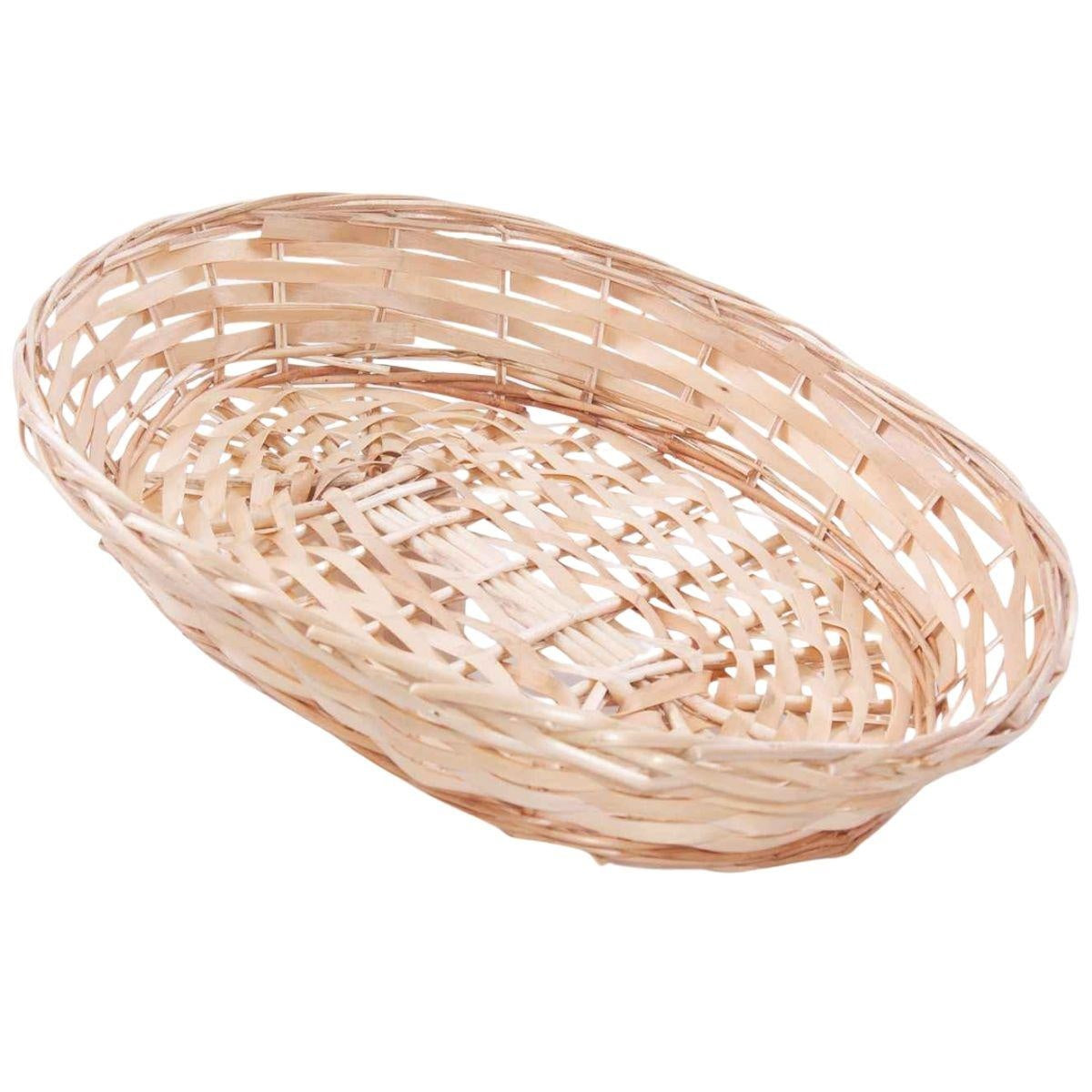 Cesto ovale in vimini bianco, 47x34H8 cm (kit da 5)