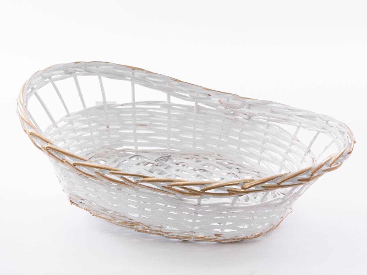 Cesto ovale svasato in vimini, 51x36x17 cm (kit da 3)