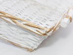 Cesto rettangolare in vimini bianco e oro, 54/51x38H13 cm (kit da 3)