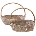 Cesto ovale in vimini con manici, set di 2, 50x42H15 cm