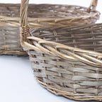 Cesto ovale in vimini con manici, set di 2, 50x42H15 cm