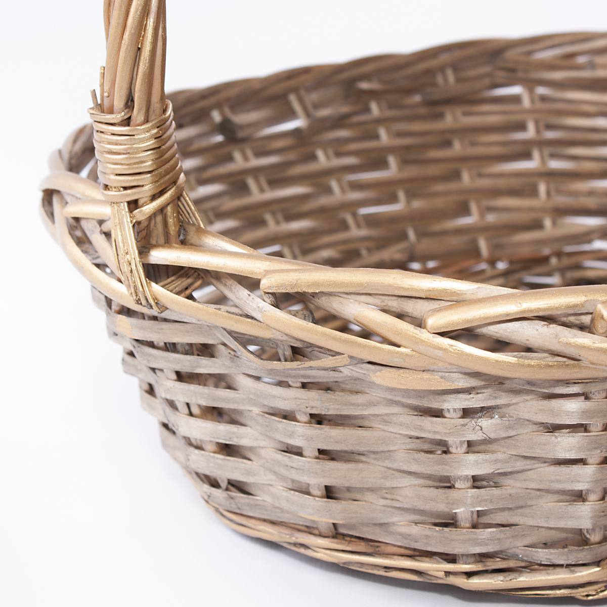 Cesto ovale in vimini con manici, set di 2, 50x42H15 cm