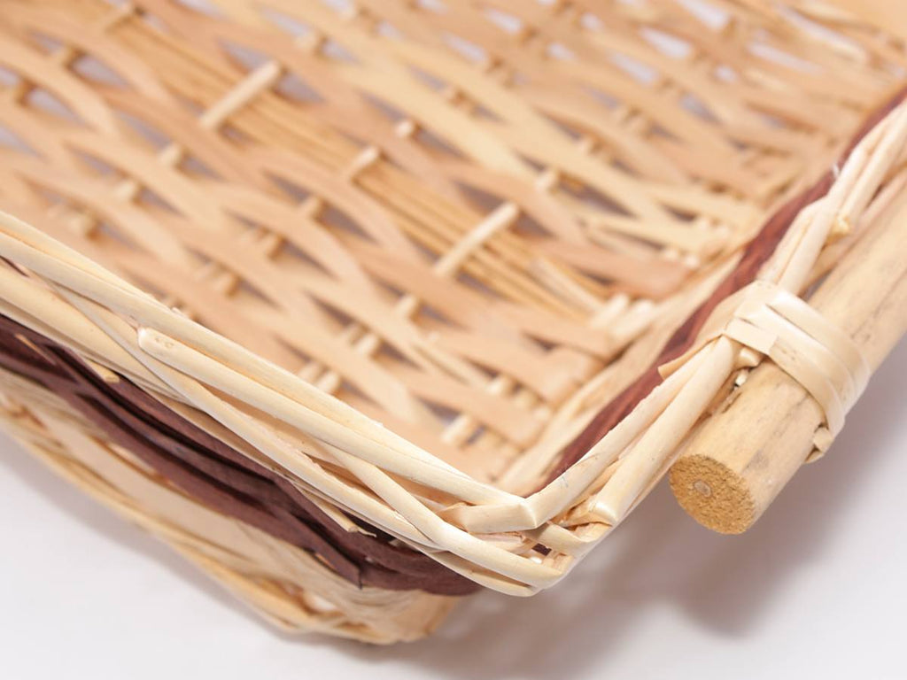 Cesto rettangolare in vimini naturale, 55x38H13 cm (kit da 3)