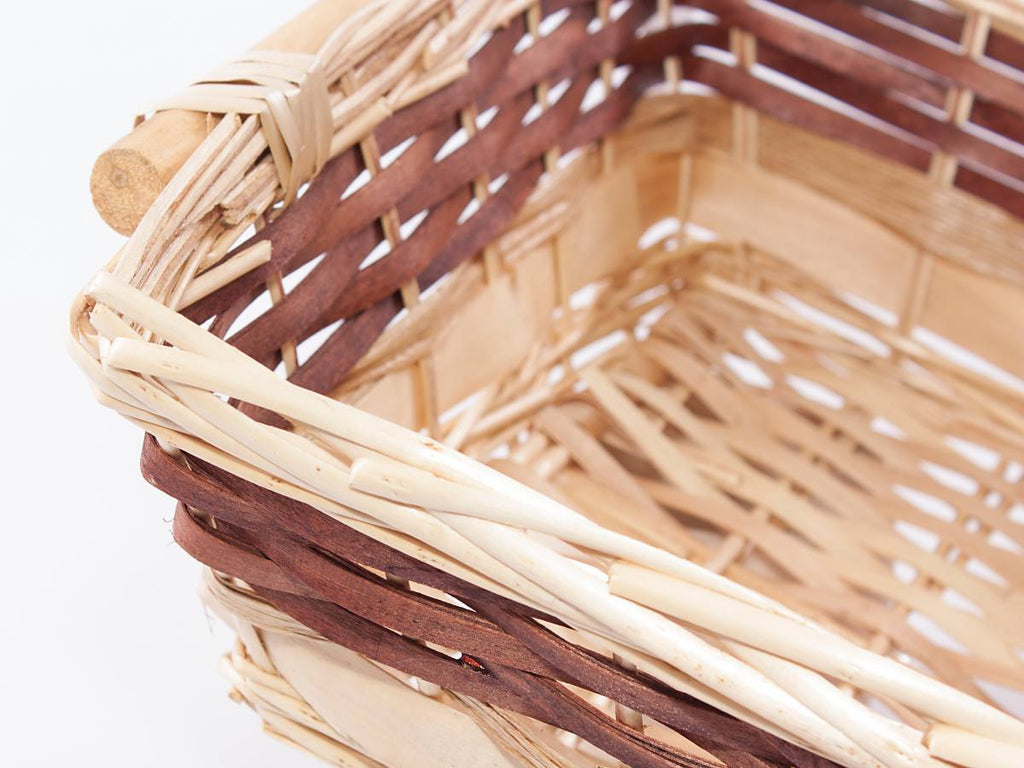 Cesto rettangolare in vimini naturale, 55x38H13 cm (kit da 3)