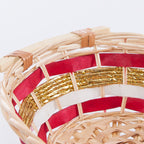 Cesto ovale in vimini con manici in legno, 41x28x10 cm (kit da 5)