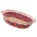 Cesto ovale in vimini con manici in legno, 64x48x16 cm