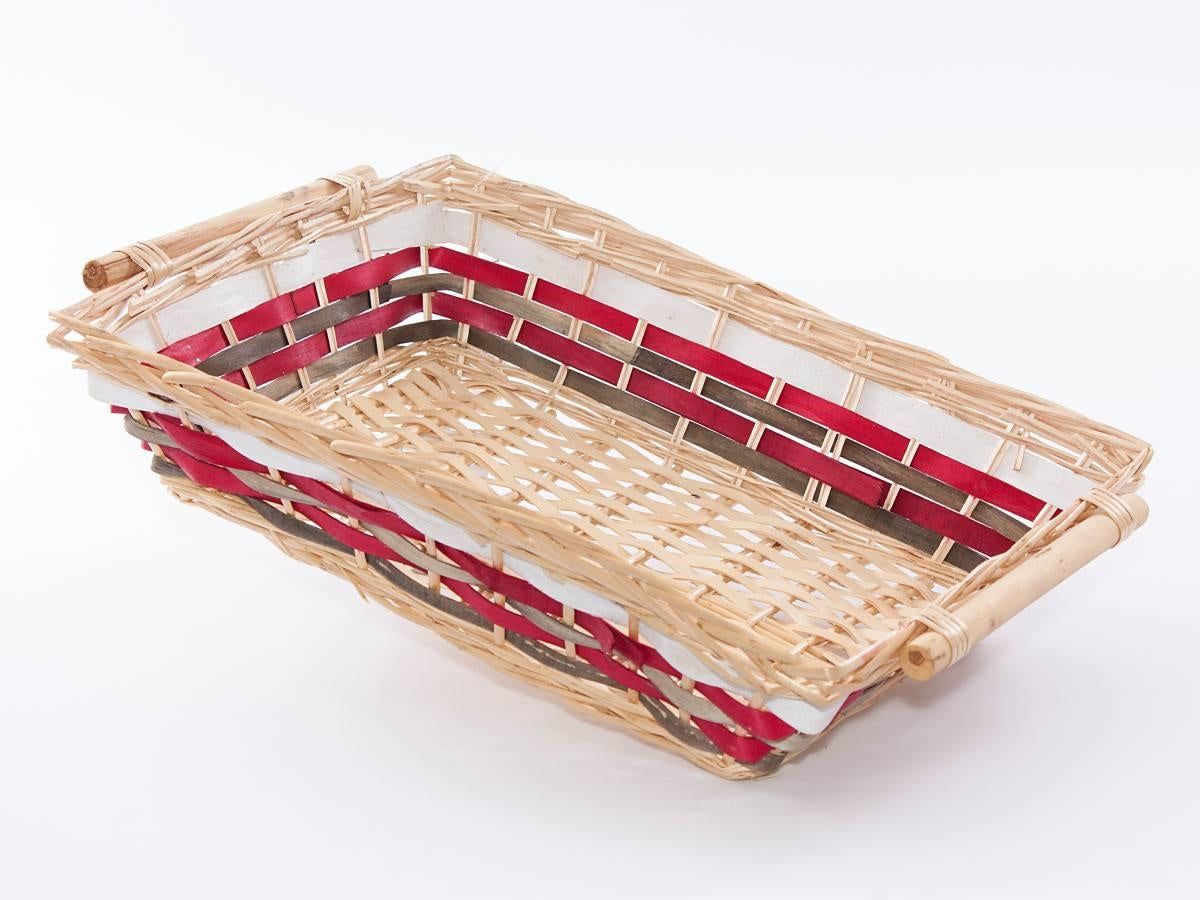Cesto rettangolare in vimini, 55x38H13 cm (kit da 3)