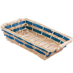 Cesto rettangolare in vimini con manici in legno, 55x38H13 cm (kit da 3)