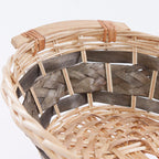 Cesto da confezione ovale in vimini con manici in legno, 69x40x13 cm (kit da 3)