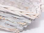 Cesto bianco e grigio in vimini, 45x34x12 cm (kit da 5)