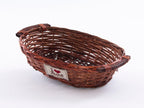 Cesto ovale marrone in vimini, 41x28x10 cm (kit da 5)