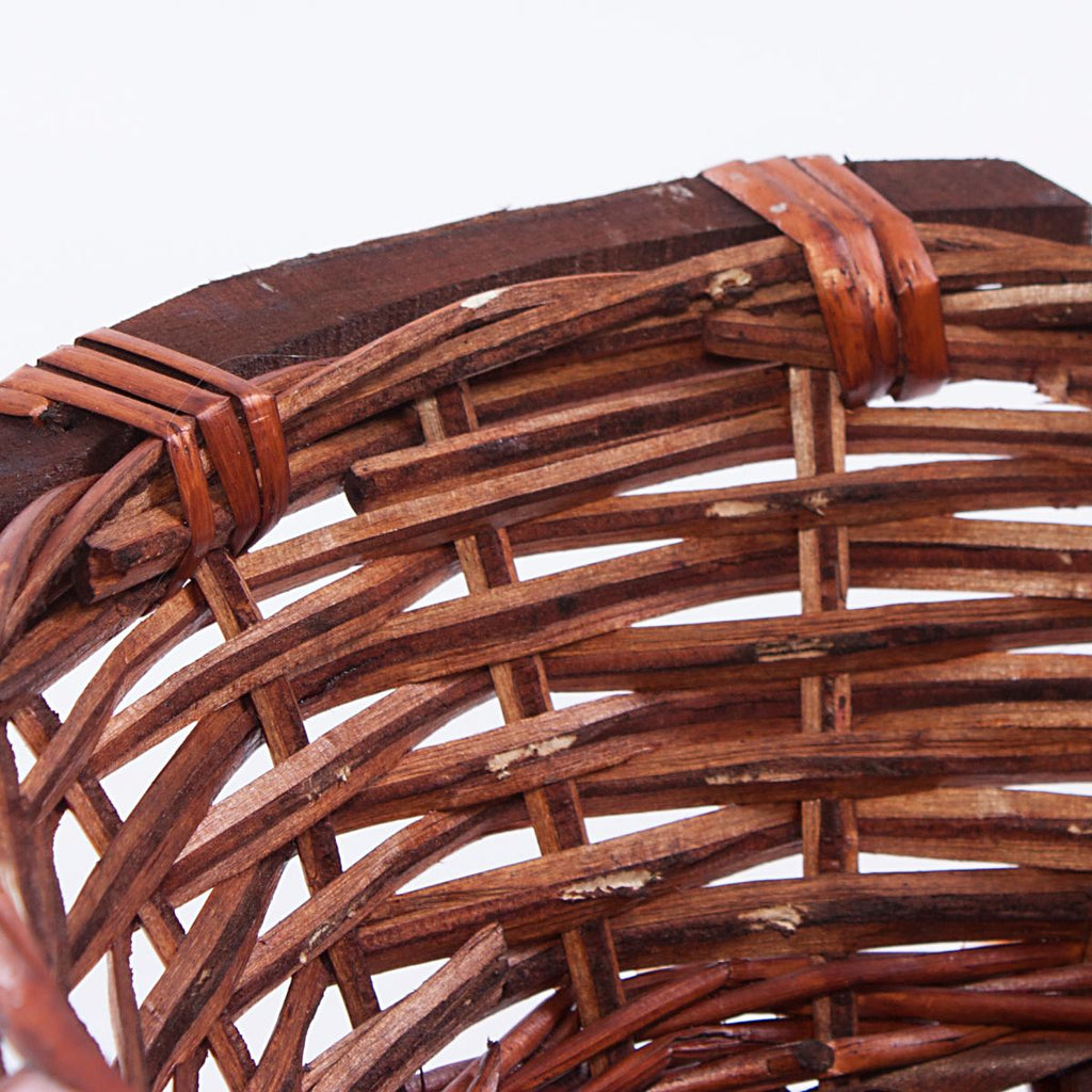 Cesto ovale marrone in vimini, 41x28x10 cm (kit da 5)