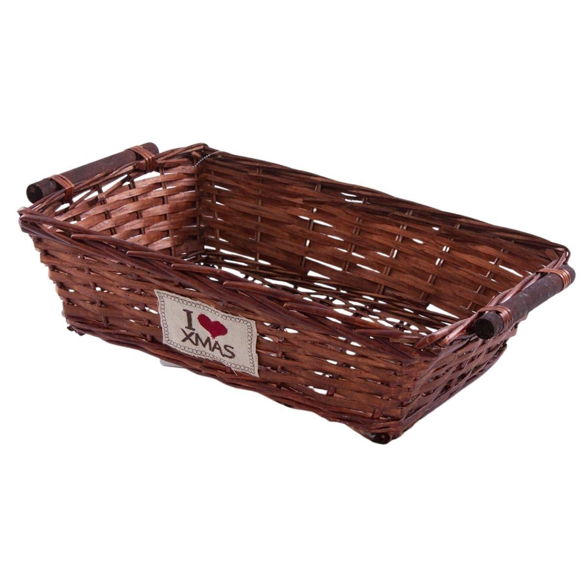 Cesto rettangolare marrone in vimini, 48x34H12 cm (kit da 5)