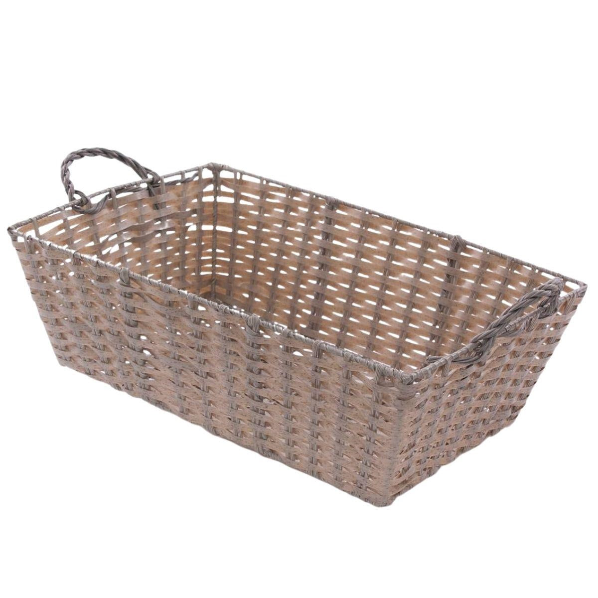 Cesto organizer in polyrattan, 45x30x15 cm (kit da 5)