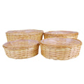 Ciotole rotonde in vimini bianco, set da 4, Ø52H18 cm