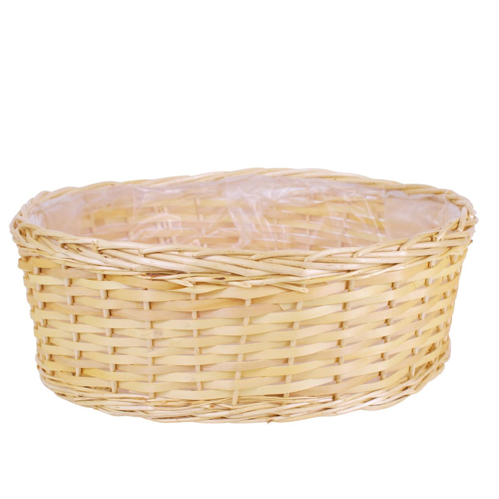 Ciotole rotonde in vimini bianco, set da 4, Ø52H18 cm