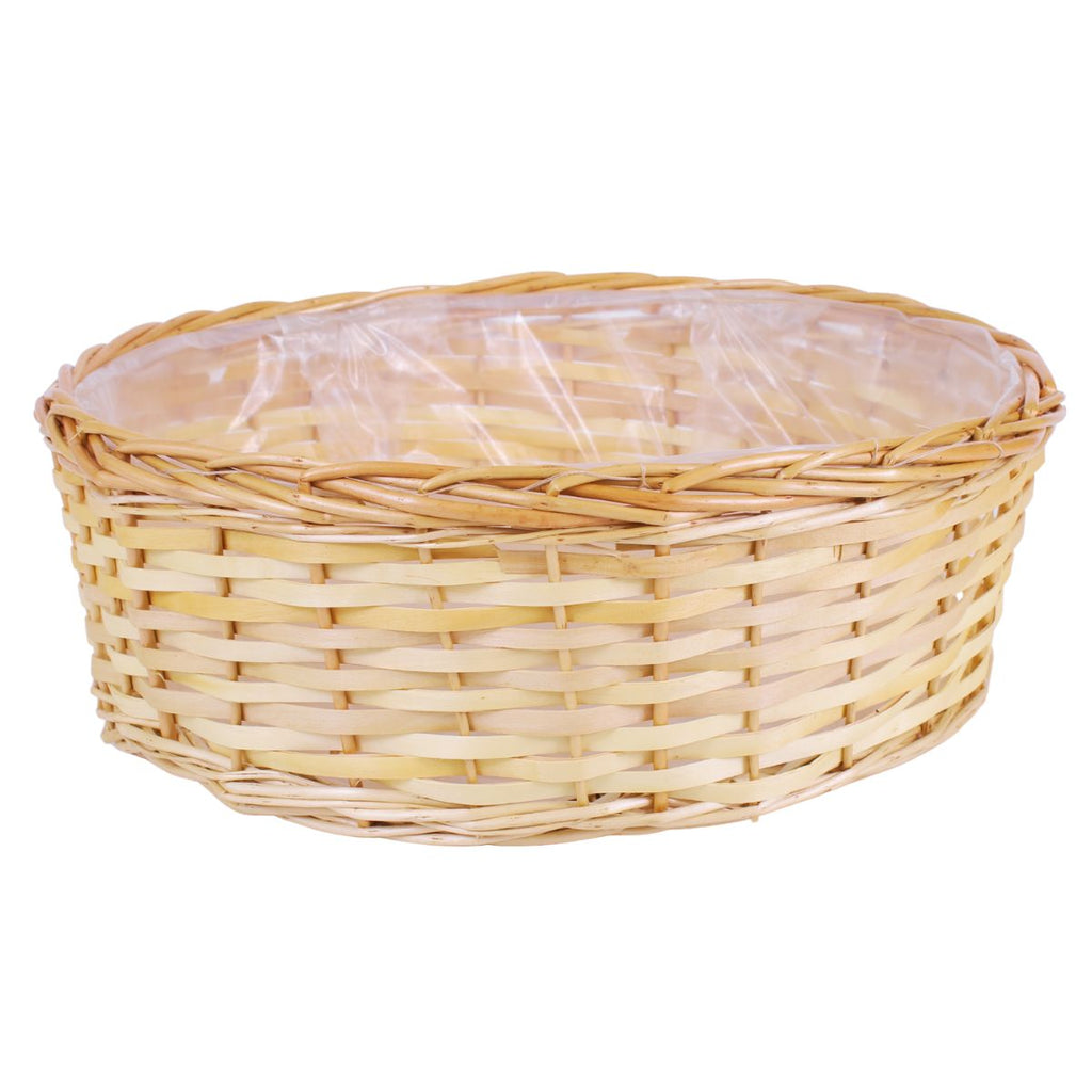 Ciotole rotonde in vimini bianco, set da 4, Ø52H18 cm