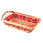 Cesto da confezionamento rettangolare in vimini rosso, 51x36x12/17 cm (kit da 5)