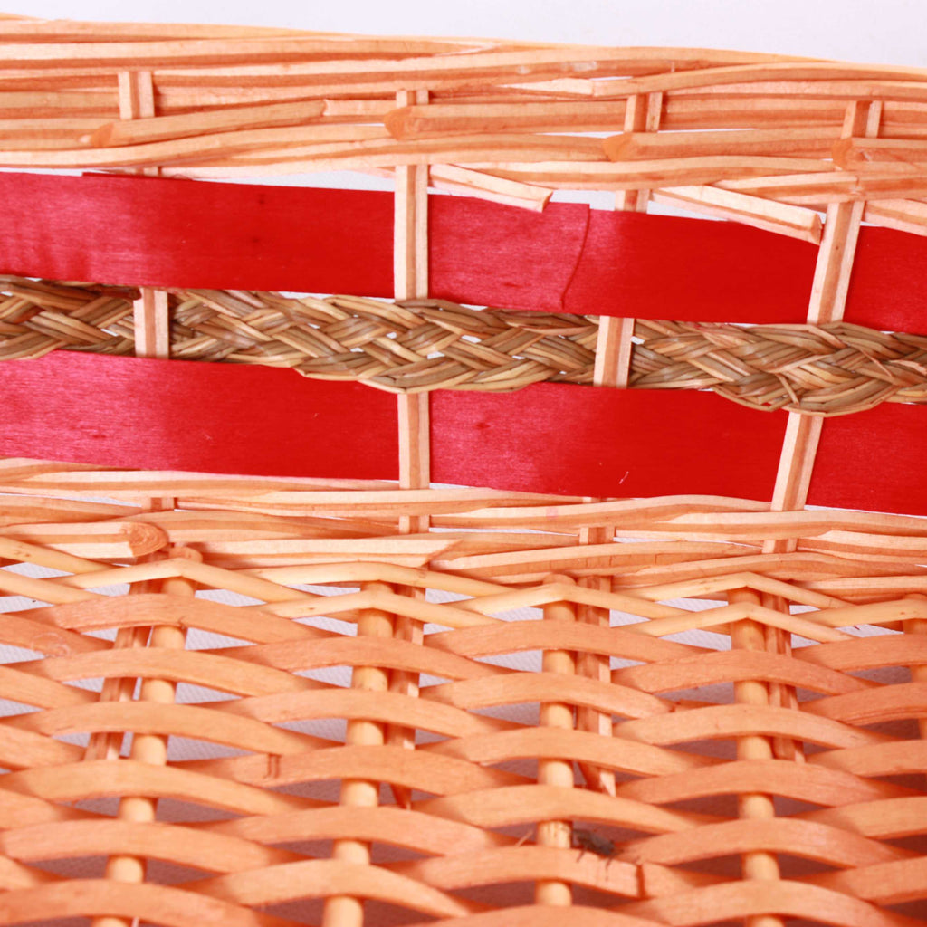 Cesto da confezionamento rettangolare in vimini rosso, 51x36x12/17 cm (kit da 5)