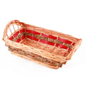 Cesto rettangolare in vimini rosso, 36x25xH10/13 cm (kit da 10)