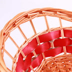 Cesto ovale in vimini rosso, 51x36H12/17 cm (kit da 5)
