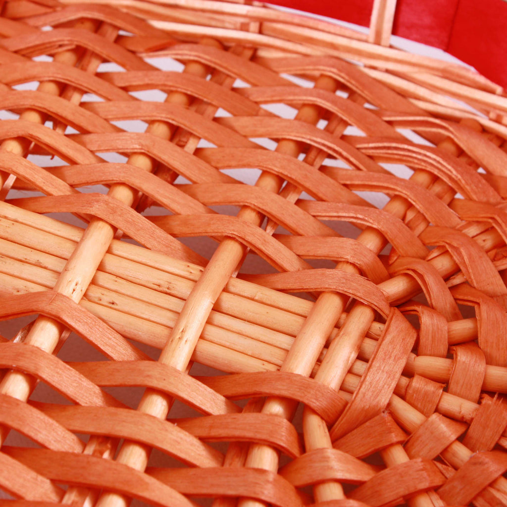 Cesto ovale in vimini rosso, 51x36H12/17 cm (kit da 5)