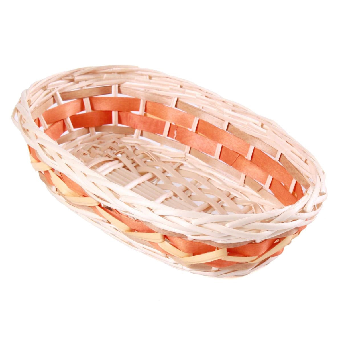 Cesto ovale in vimini arancione, 35x20x9 cm (kit da 10)