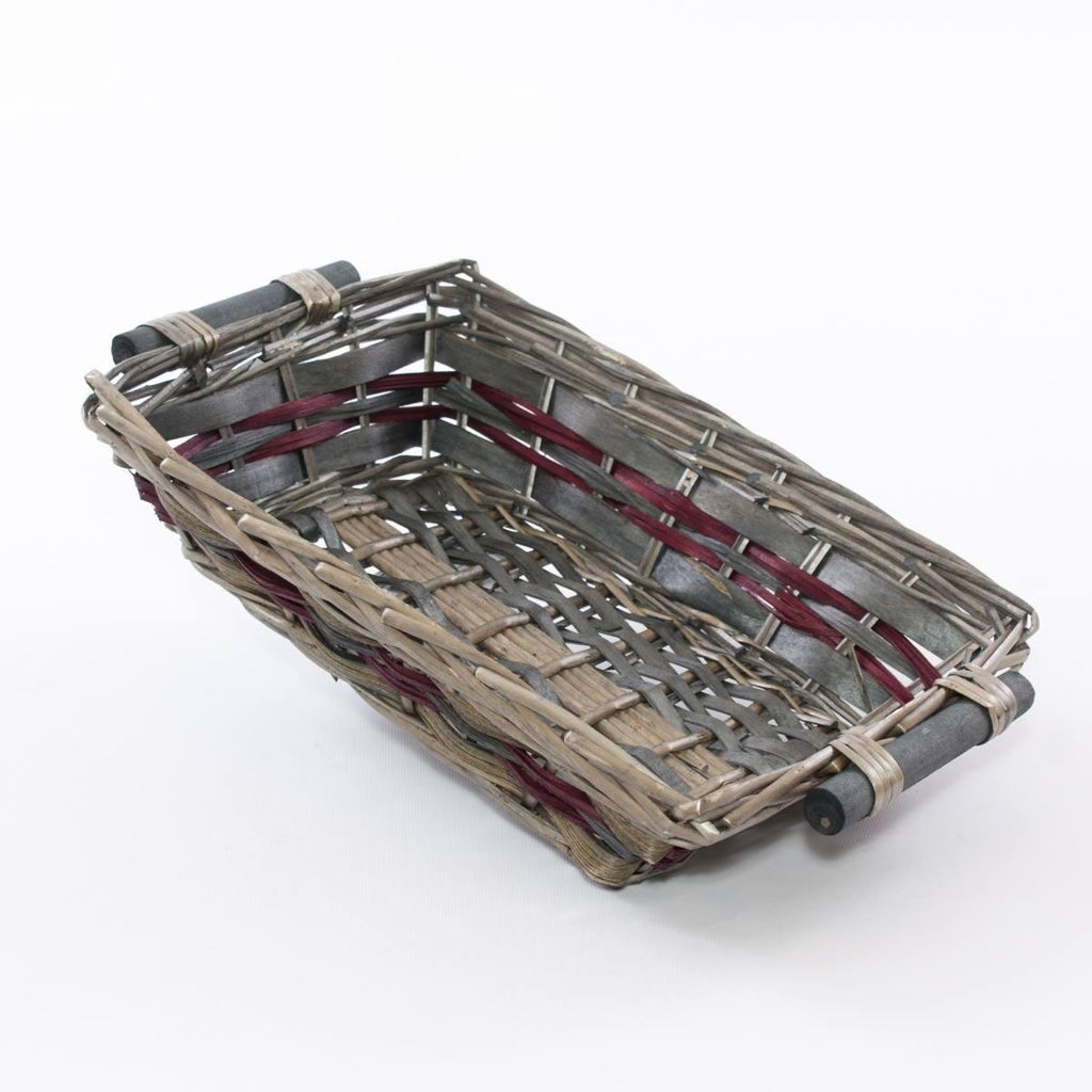 Cesto rettangolare in vimini, 40x27H10 cm (kit da 5)