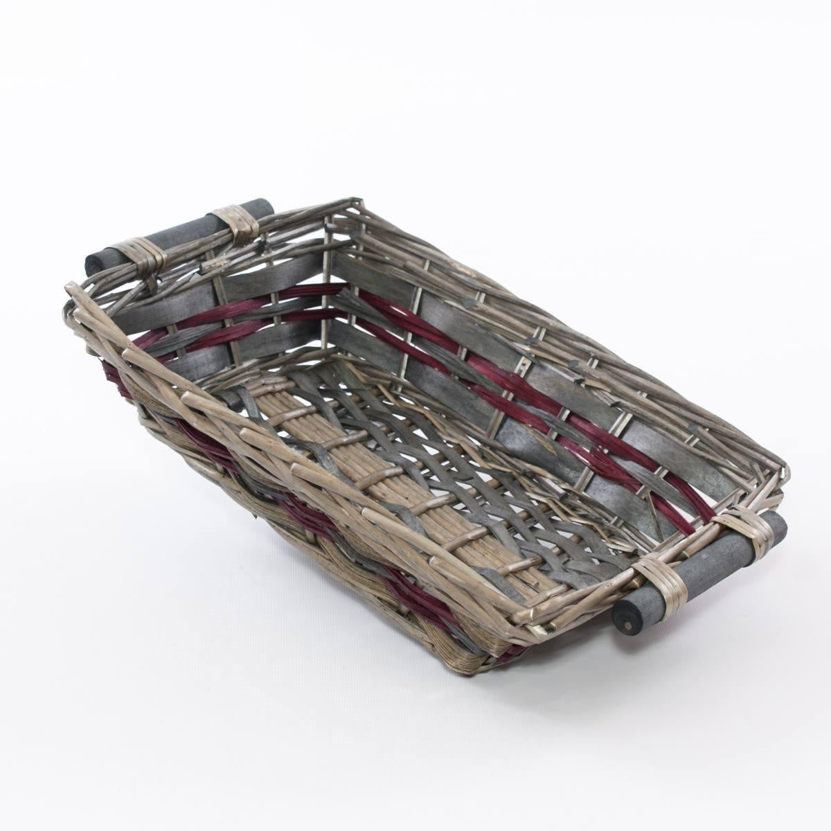 Cesto rettangolare in vimini, 40x27H10 cm (kit da 5)