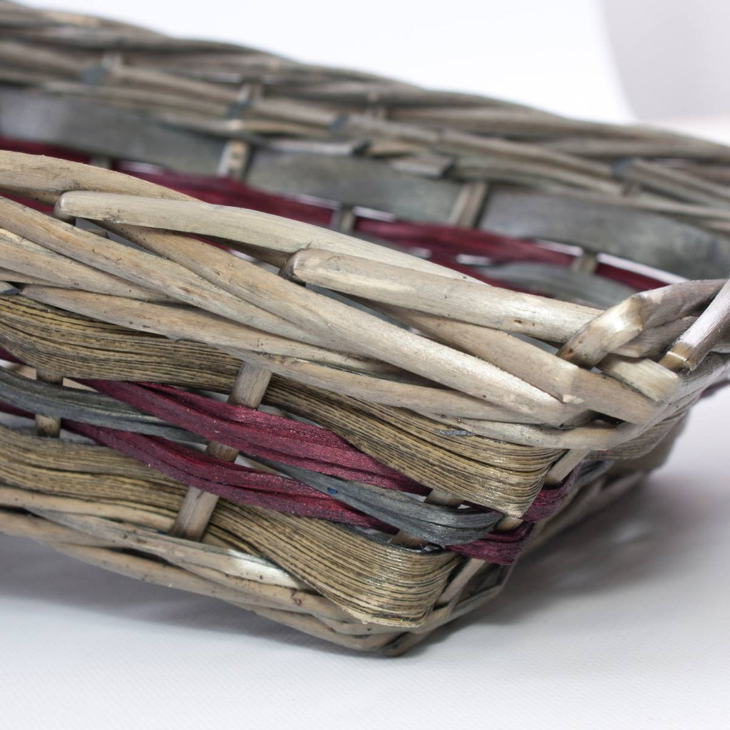 Cesto rettangolare in vimini, 40x27H10 cm (kit da 5)