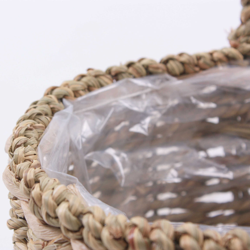 Cesto ovale in cordoncino con manico, 22x15H14/31 cm (kit da 3)
