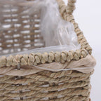 Cesto rettangolare in cordoncino con manico, 20x14x10/27 cm (kit da 5)