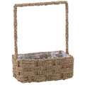 Cesto rettangolare in cordoncino con manico, 25x12H10/34 cm (kit da 3)