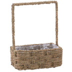 Cesto rettangolare in cordoncino con manico, 25x12H10/34 cm (kit da 3)