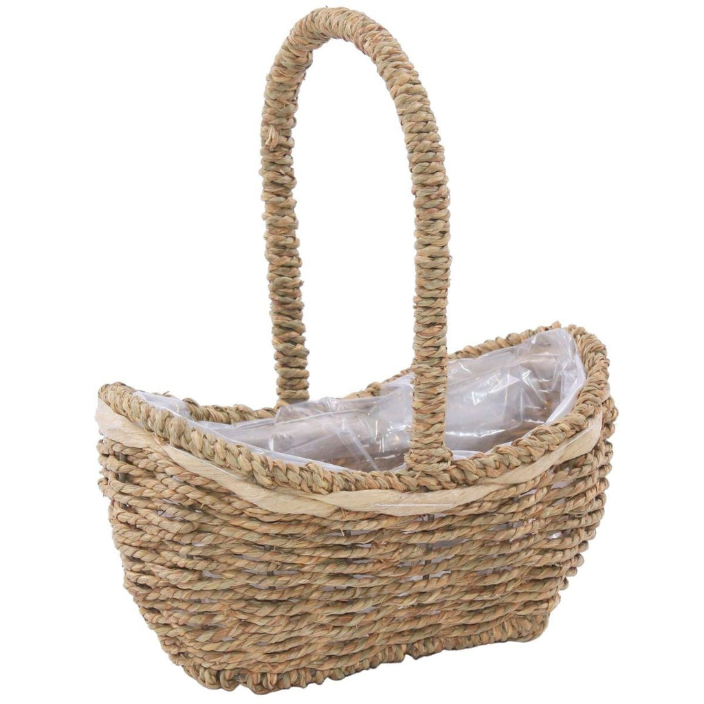 Cesto a barchetta in cordoncino con manico, 25x15x10-14/30 cm (kit da 3)
