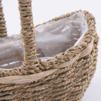 Cesto a barchetta in cordoncino con manico, 25x15x10-14/30 cm (kit da 3)