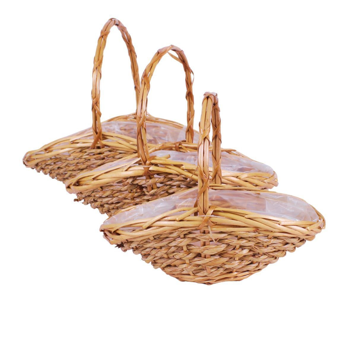 Cesto ovale vimini paviera con manico, 41x30x7x15/32 cm