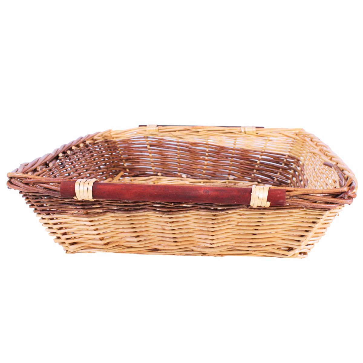 Cesto rettangolare in vimini grosso, 83x51H16 cm