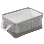 Cesto in tessuto grigio e marrone, 28x20H12 cm (kit da 5)