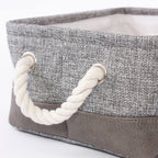 Cesto in tessuto grigio e marrone, 28x20H12 cm (kit da 5)