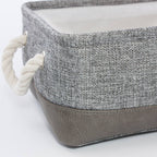 Cesto in tessuto grigio e marrone, 28x20H12 cm (kit da 5)
