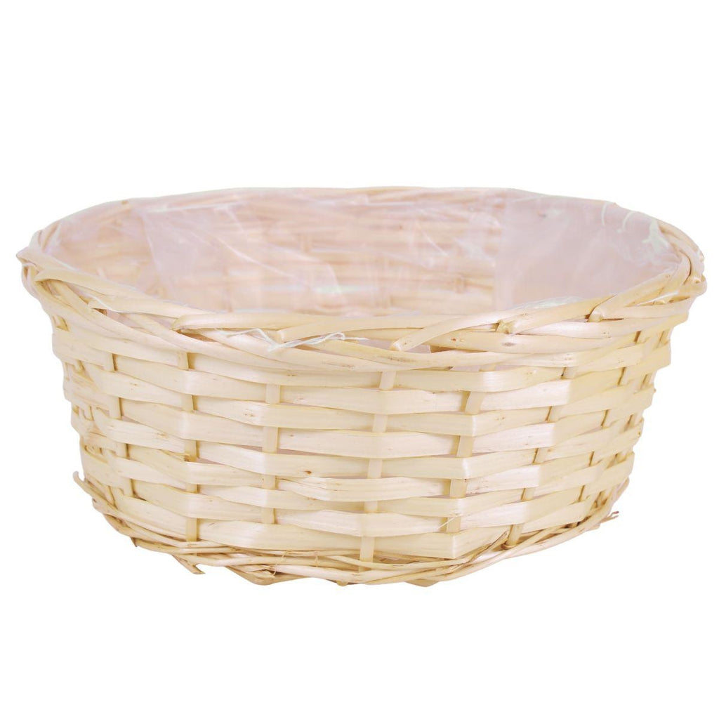 Ciotola rotonda in vimini bianco, Ø32H13 cm (kit da 5)