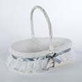 Cesto nascita in vimini bianco foderato, 40x28H12 cm