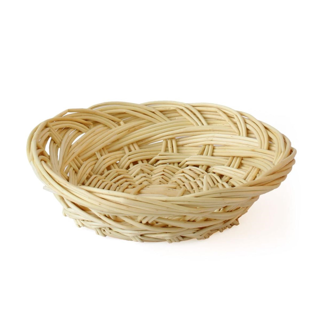 Portapane rotondo in vimini bianco, Ø18/13H7 cm (kit da 10)