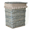 Portabiancheria rettangolare in vimini grigio, 45x33H56 cm