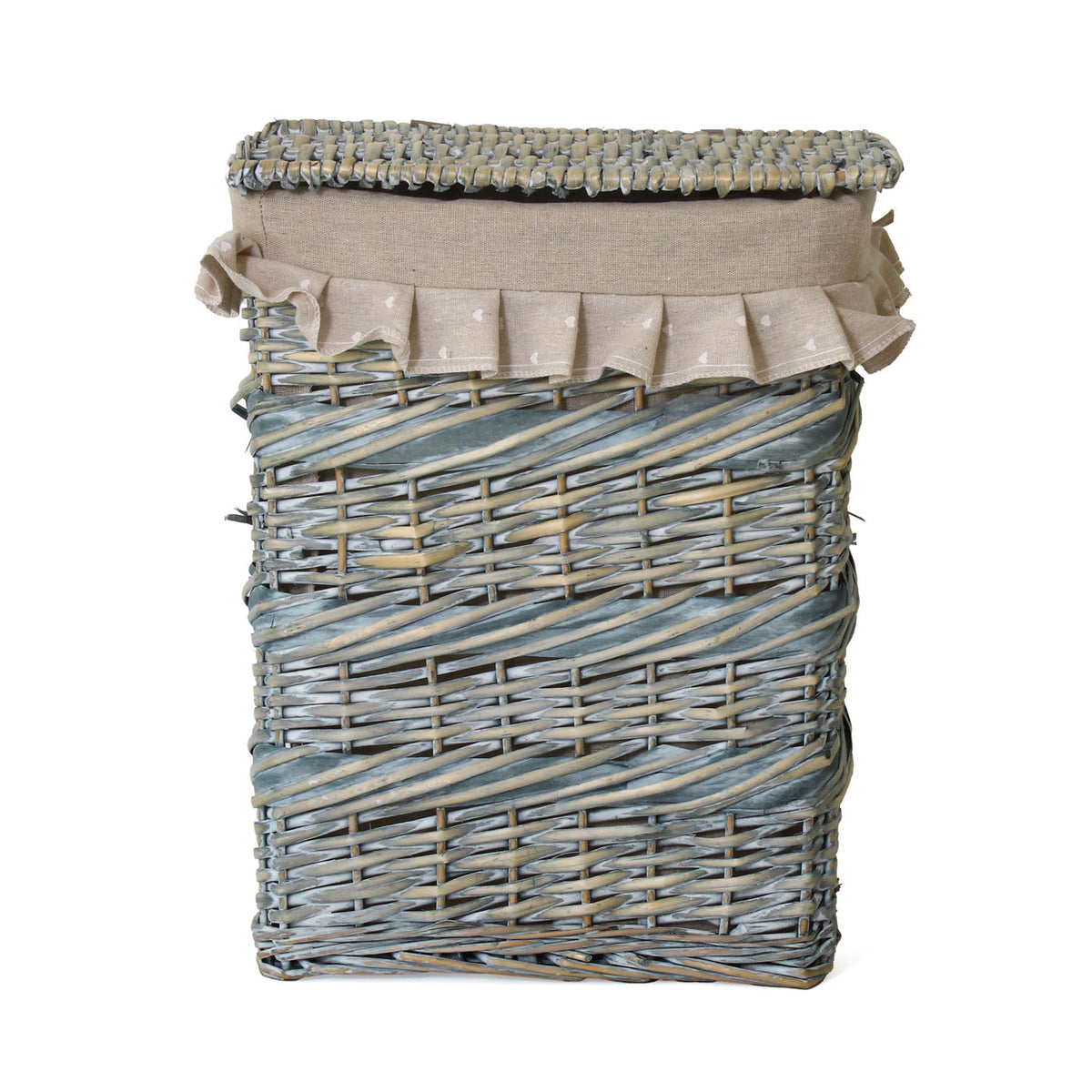 Portabiancheria rettangolare in vimini grigio, 45x33H56 cm, set di 3