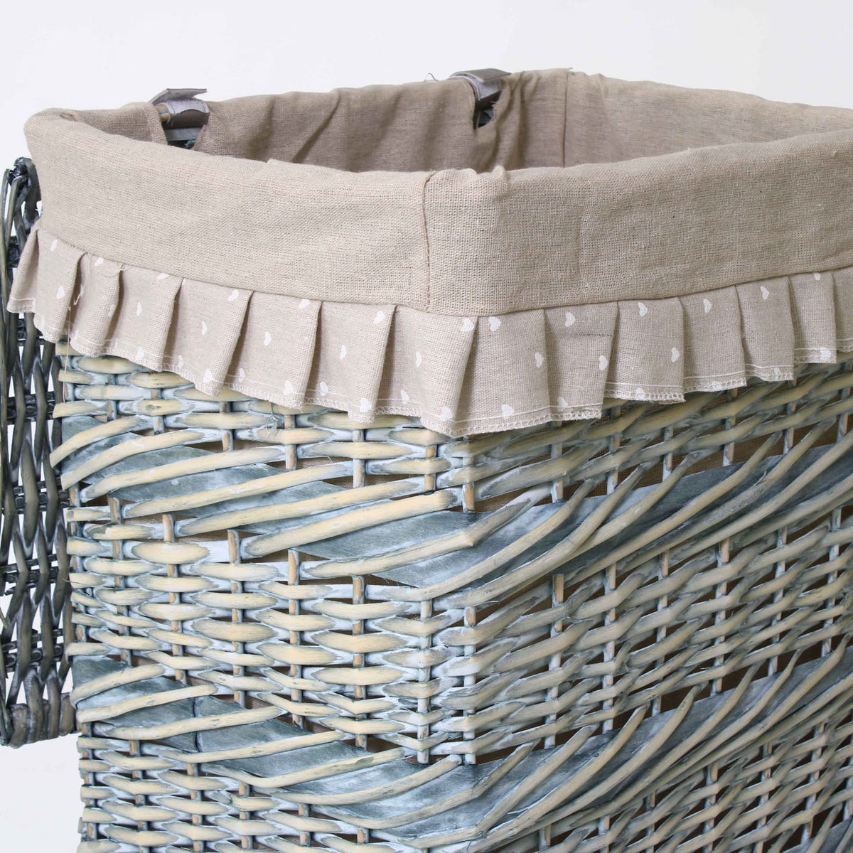 Portabiancheria rettangolare in vimini grigio, 45x33H56 cm, set di 3
